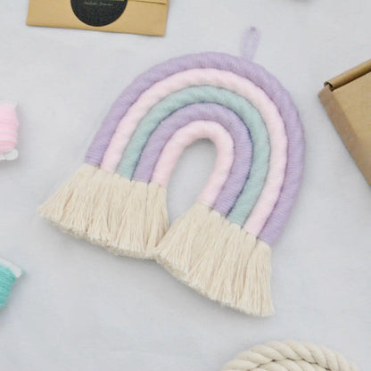 Pastel Unicorn Macrame Rainbow Craft Kit | DIY Fibre Art Kit | Macramallama