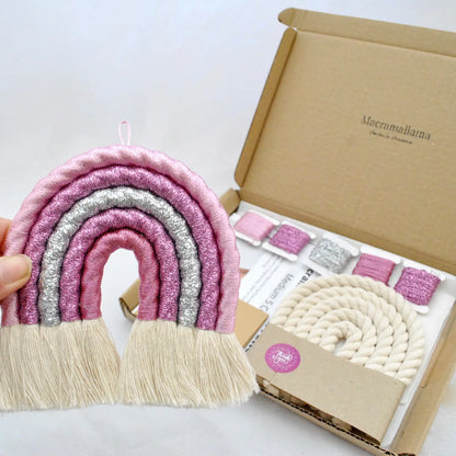 Fairy Dust Macrame Rainbow Craft Kit | DIY Fibre Art Kit | Macramallama