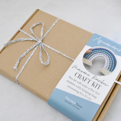 Aquamarine Macrame Rainbow Craft Kit | DIY Fibre Art Kit | Macramallama