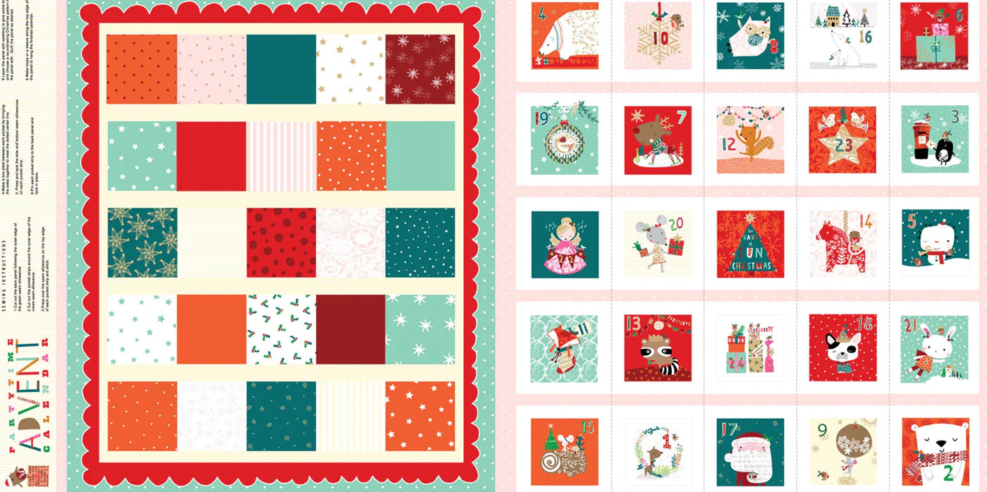 Advent Calendar Panel - Party Time Christmas - Dashwood Studio Cotton Fabric ✂️ ☆