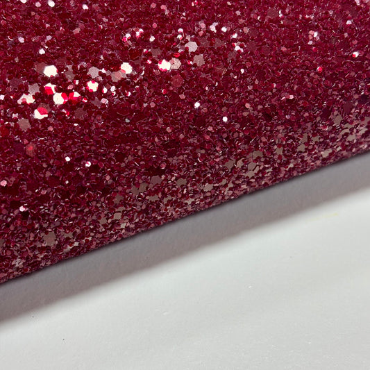 Cranberry Chunky Glitter Fabric - Luxury Core Collection