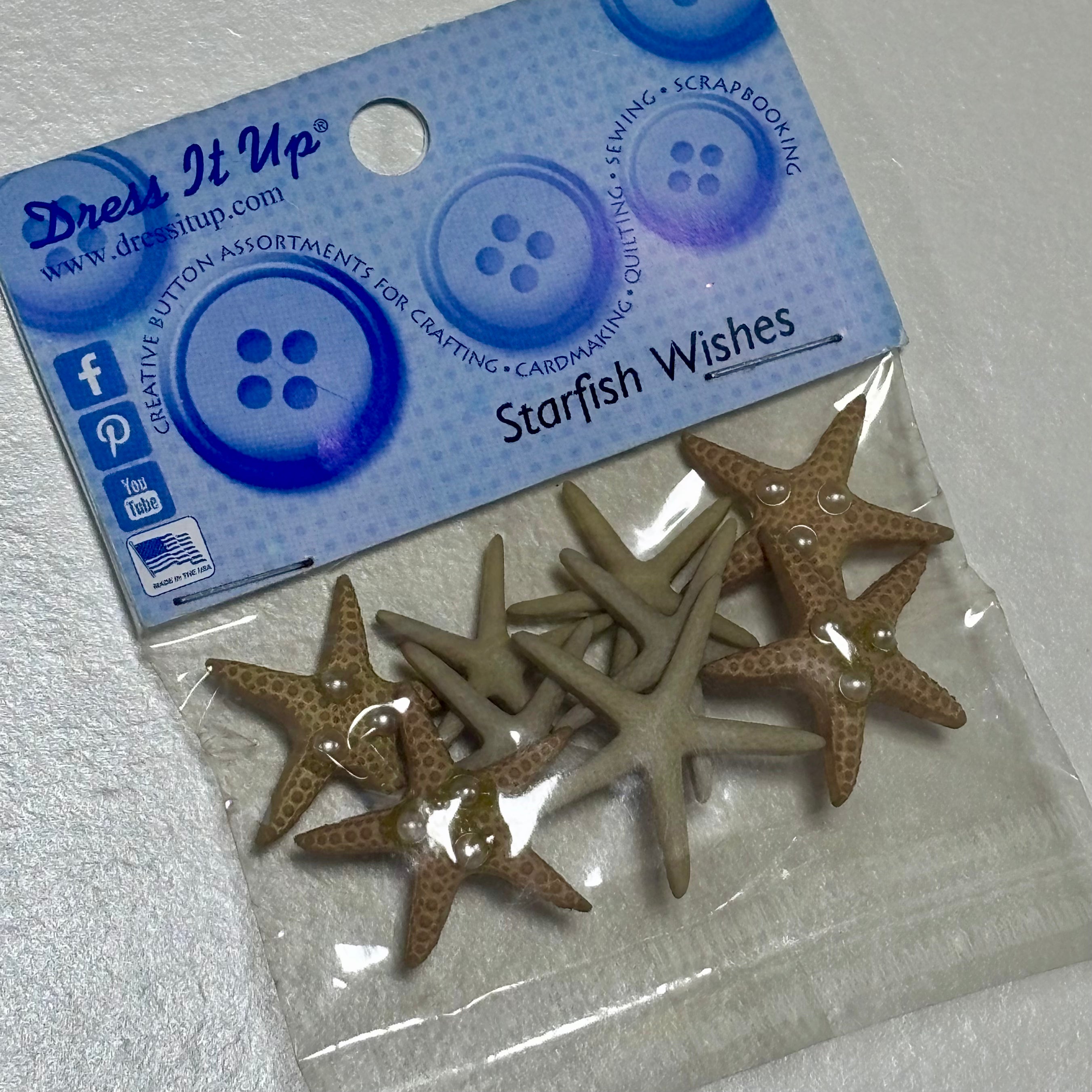 Starfish Wishes - Dress It Up Buttons – Rosie's Craft Shop Ltd