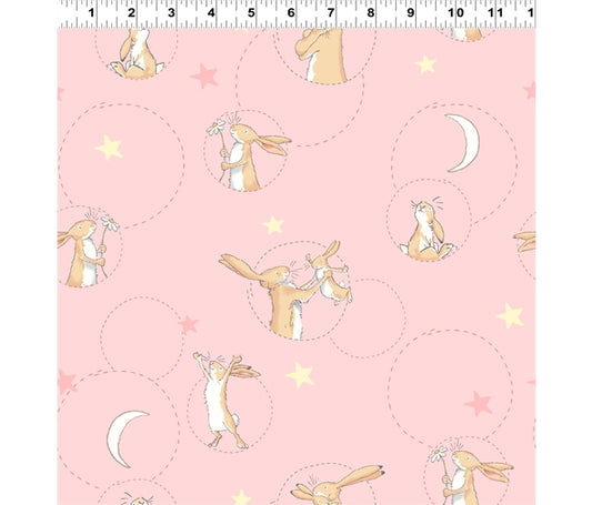 Pink Bunny Circles - Guess How Much I Love You - Clothworks Licensed Cotton Fabric ✂️ £9 pm *SALE* (Copy)