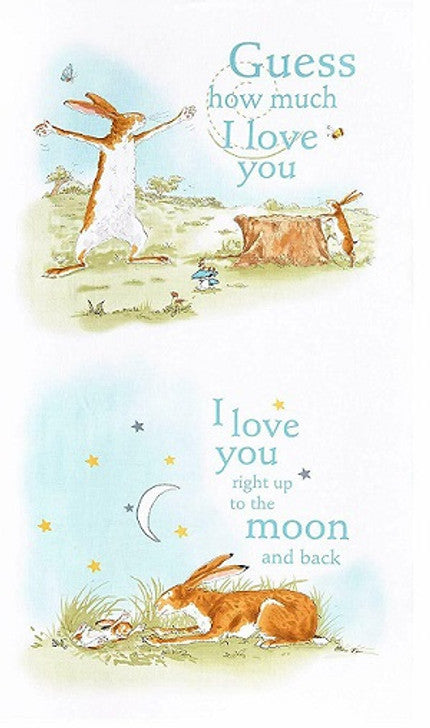 Guess How Much I Love You White Panel - Clothworks Licensed Cotton Fabric ✂️ £12 Per Panel *SALE*