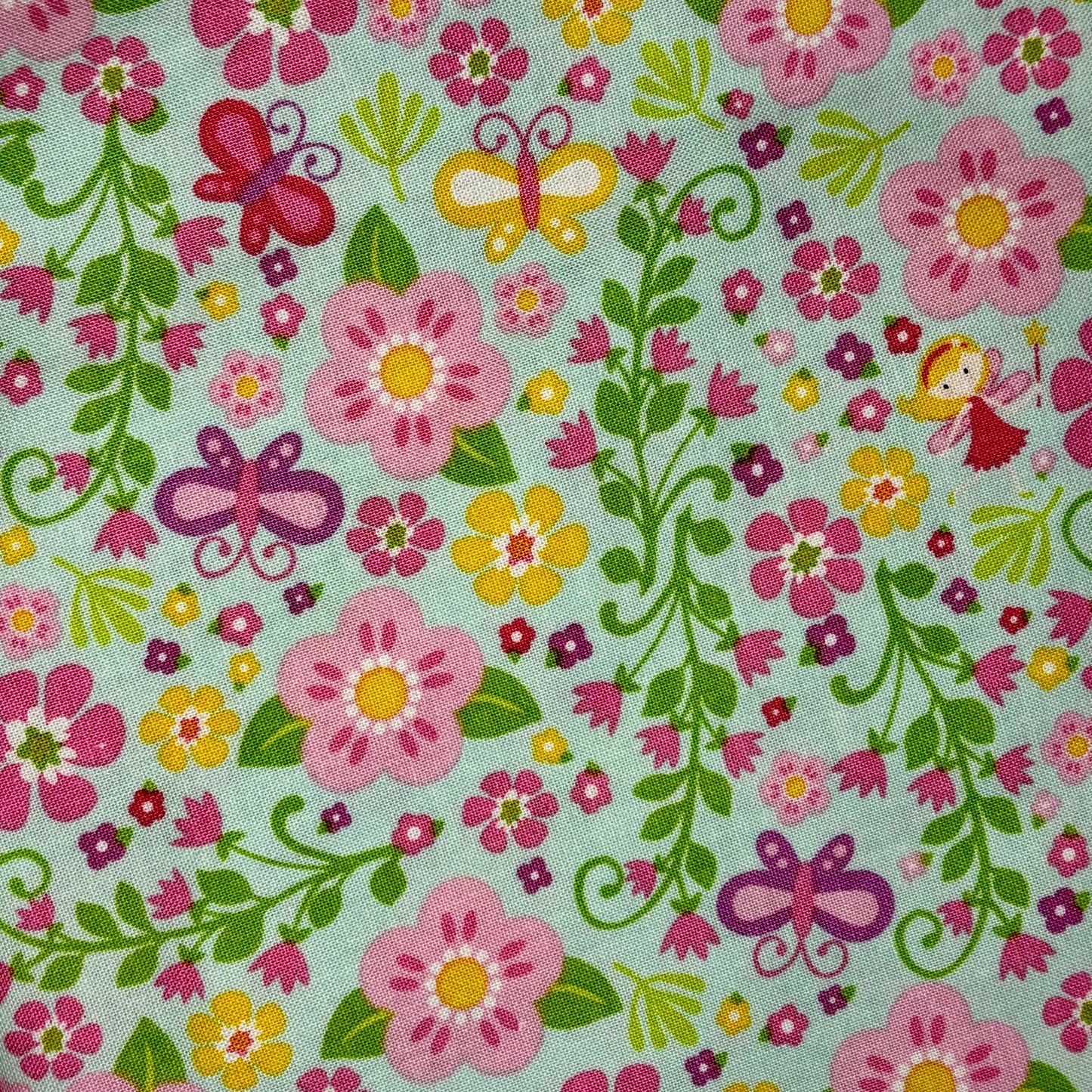 Flowers and Fairies Blue - Fairy Garden - Riley Blake Cotton Fabric ✂️ £8 pm *SALE*
