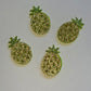 Glittery Pineapples Flat Backed Felt Embellishment