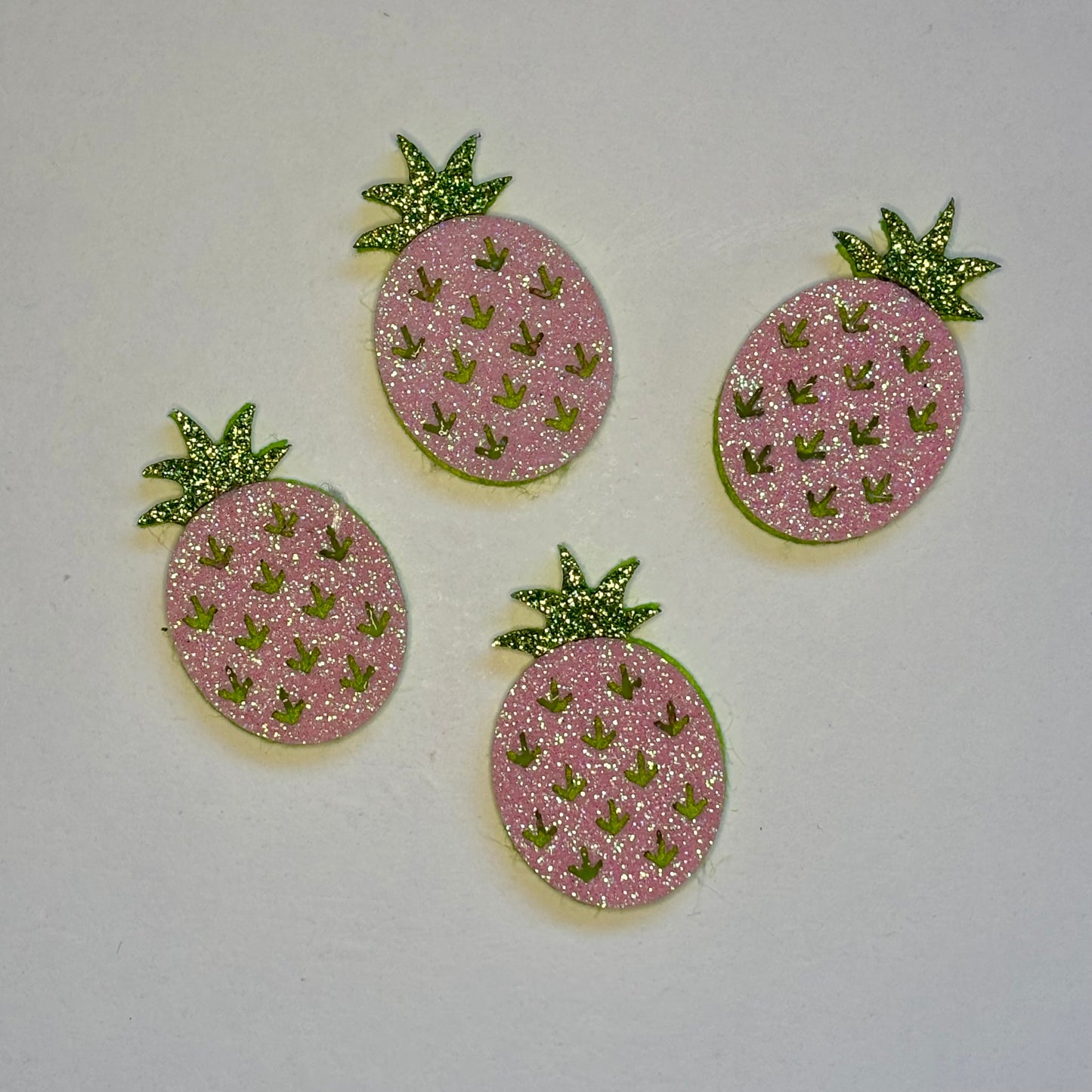 Glittery Pineapples Flat Backed Felt Embellishment