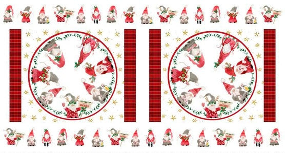 Christmas Gnome Panel - Gnome's Tree Farm - P&B Textiles Cotton Fabric ✂️
