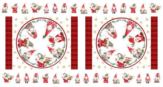 Christmas Gnome Panel - Gnome's Tree Farm - P&B Textiles Cotton Fabric ✂️
