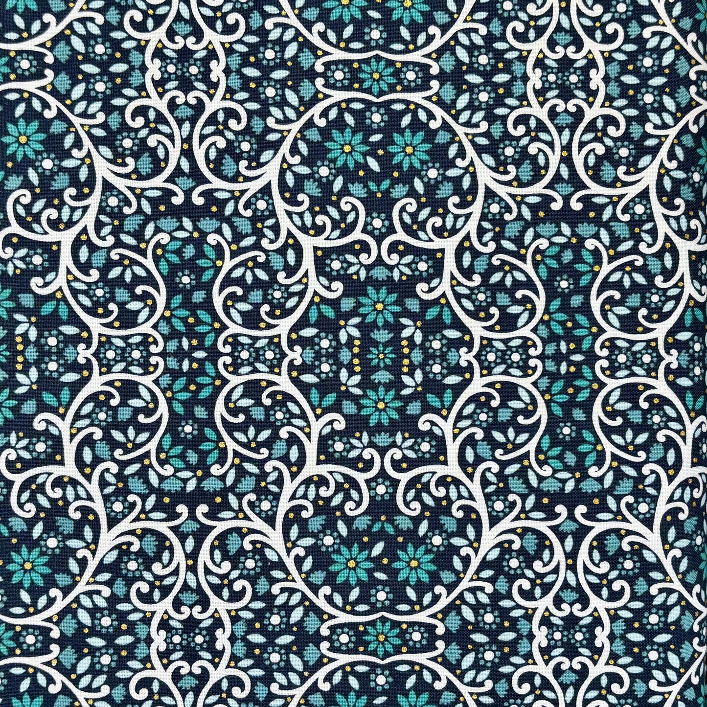 Filigree Metallic Blue - Starlit Hollow - Dashwood Studio Cotton Fabric ✂️ £13 pm