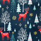 Christmas Reindeer on Navy with Metallic - Skogen - Dashwood Studios Cotton Fabric ✂️ £13 pm