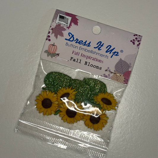Fall Blooms With Glitter - Dress It Up Buttons