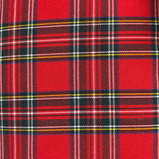 Red & Green Large Print Tartan Fabric Felt