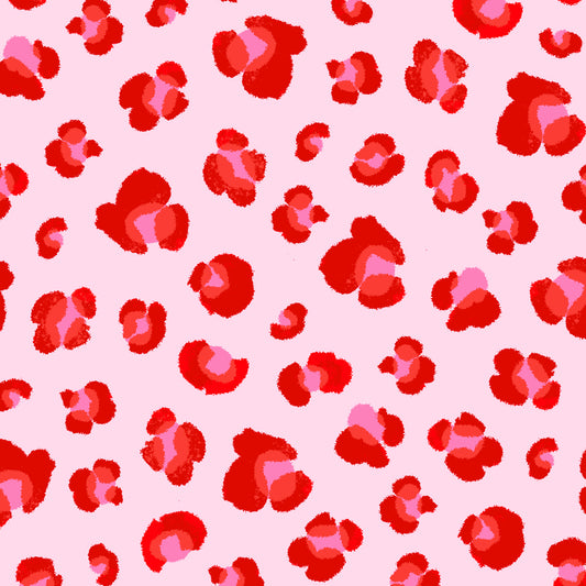 Pink & Red Animal Print - Je t'aime -  Dashwood Studio Cotton Fabric ✂️ £14 pm