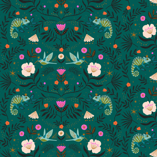 Jungle Animals Floral Metallic - Jungle Luxe - Dashwood Studio Cotton Fabric ✂️ £14 pm