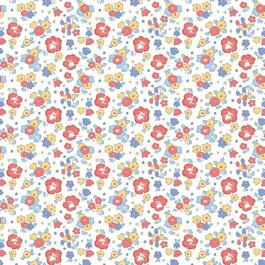 Red & Blue Floral Seaside Blossom - Riviera Collection - Liberty Cotton Fabric ✂️ £10 pm *SALE*