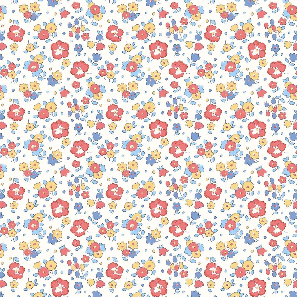 Red & Blue Floral Seaside Blossom - Riviera Collection - Liberty Cotton Fabric ✂️ £10 pm *SALE*