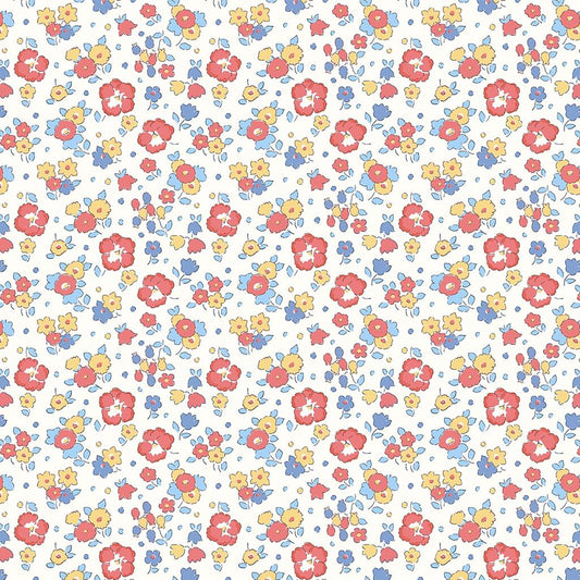 Red & Blue Floral Seaside Blossom - Riviera Collection - Liberty Cotton Fabric ✂️ £10 pm *SALE*