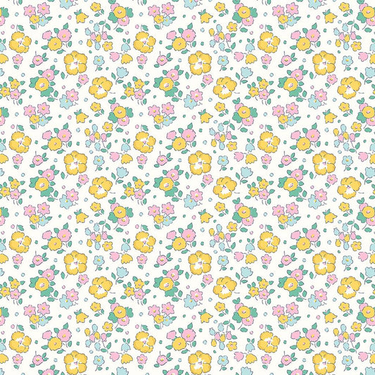 Yellow & Green Floral Seaside Blossom - Riviera Collection - Liberty Cotton Fabric ✂️ £10 pm *SALE*