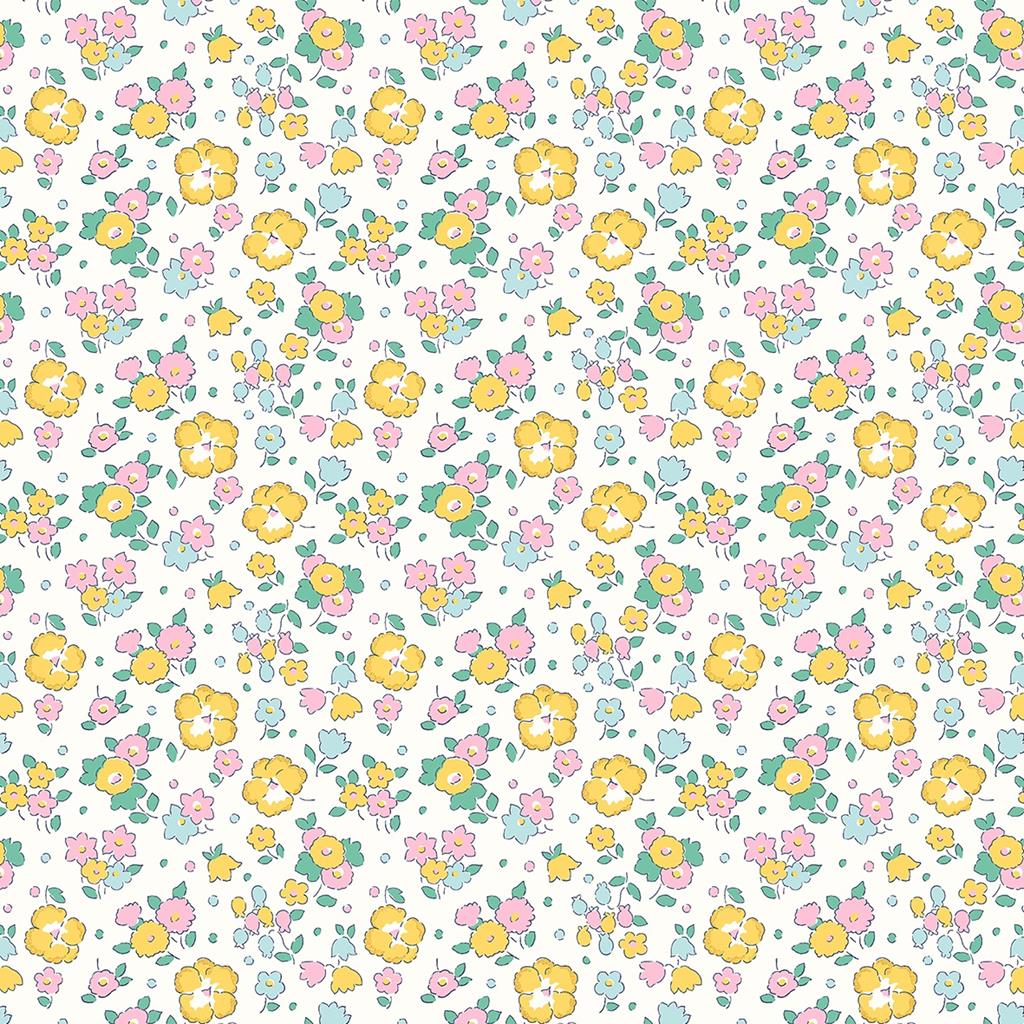 Yellow & Green Floral Seaside Blossom - Riviera Collection - Liberty Cotton Fabric ✂️ £10 pm *SALE*