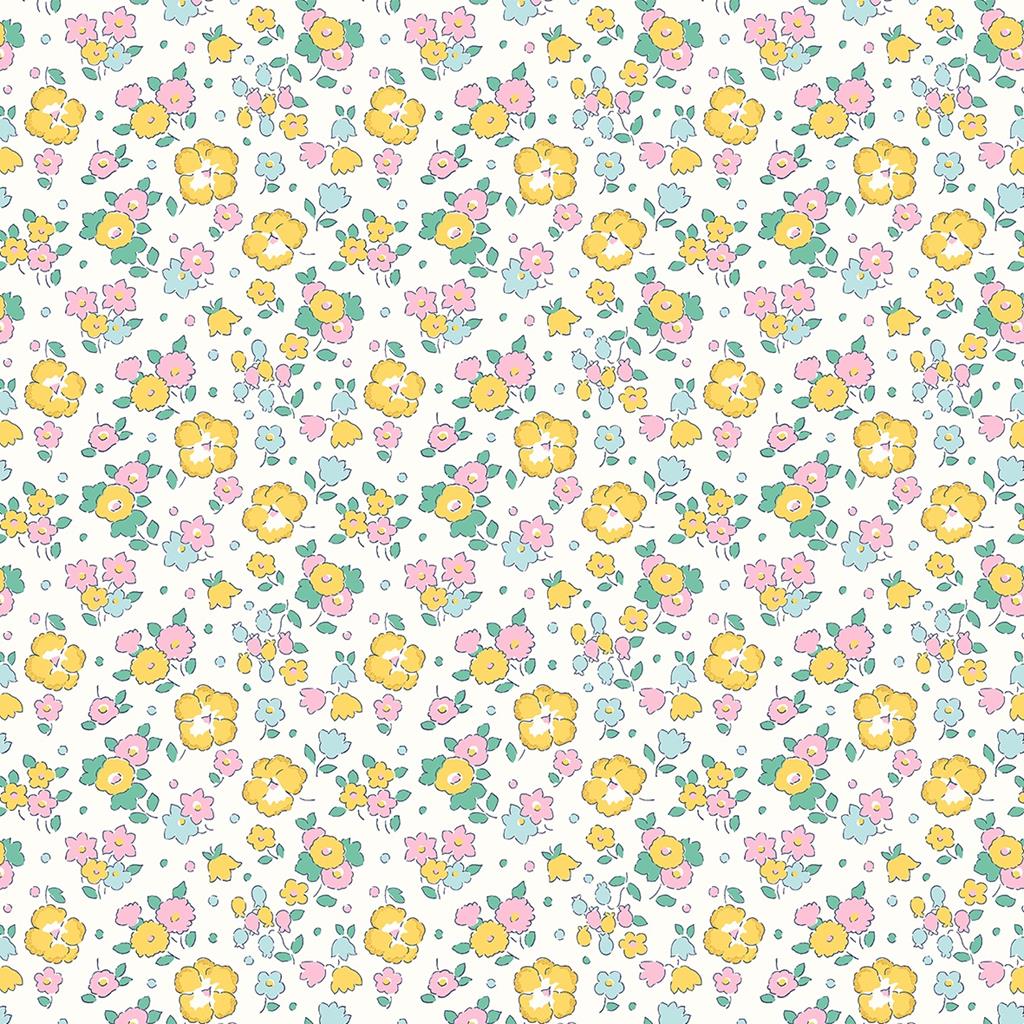Yellow & Green Floral Seaside Blossom - Riviera Collection - Liberty Cotton Fabric ✂️ £10 pm *SALE*