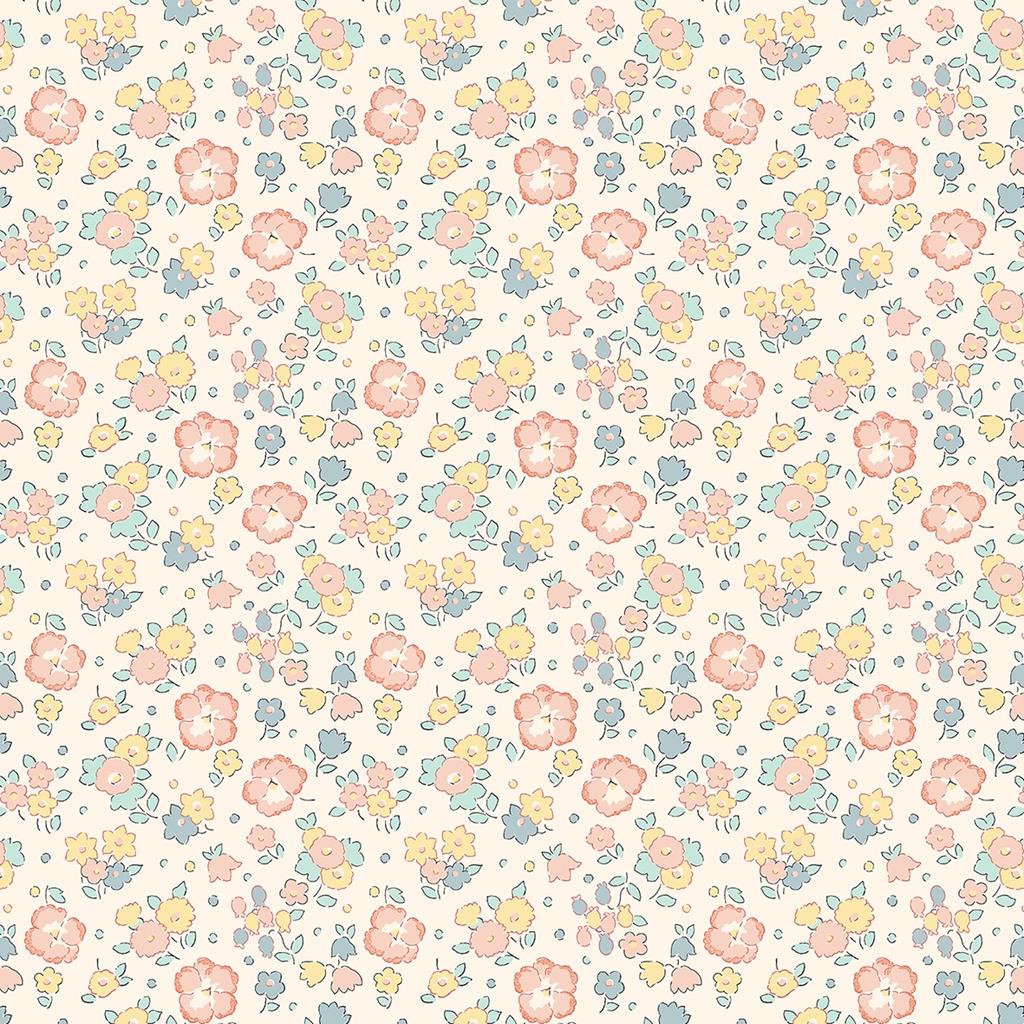 Pink & Lemon Floral Seaside Blossom - Riviera Collection - Liberty Cotton Fabric ✂️ £10 pm *SALE*