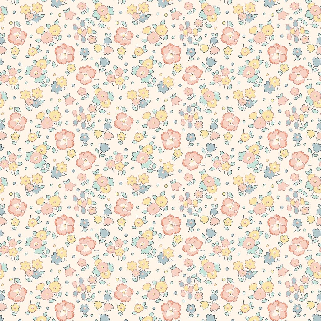 Pink & Lemon Floral Seaside Blossom - Riviera Collection - Liberty Cotton Fabric ✂️ £10 pm *SALE*