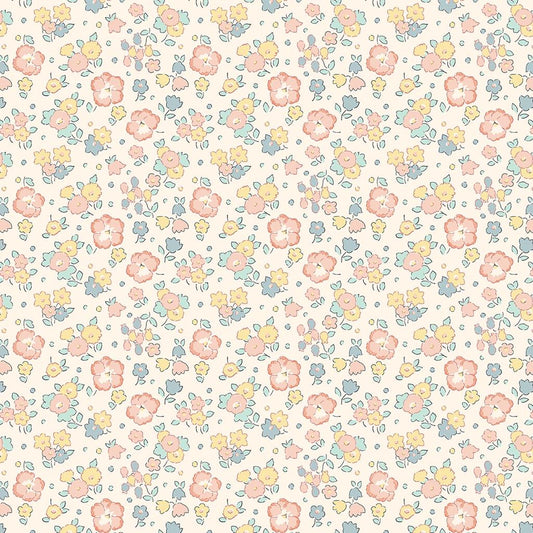 Pink & Lemon Floral Seaside Blossom - Riviera Collection - Liberty Cotton Fabric ✂️ £10 pm *SALE*