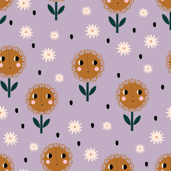 Lilac Sunflowers - No Rain, No Flowers - Dashwood Studio Cotton Fabric ✂️