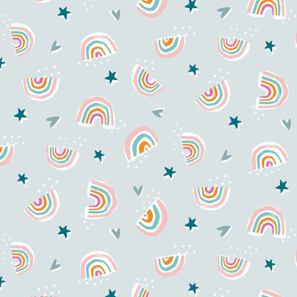 Rainbows Grey - Rainbow Friends - Dashwood Studios Cotton Fabric ✂️