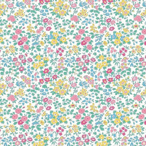 Hot Pink & Yellow Ditsy Floral Summer Meadow - Riviera Collection - Liberty Cotton Fabric ✂️ £10 pm *SALE*