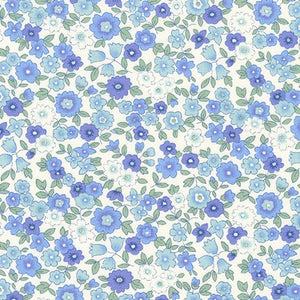 Blue Floral Garden Meadow - Petite Garden - Sevenberry Cotton Fabric ✂️