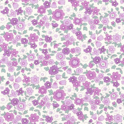 Purple Spring Floral - Petite Garden - Sevenberry Cotton Fabric ✂️ £12 pm
