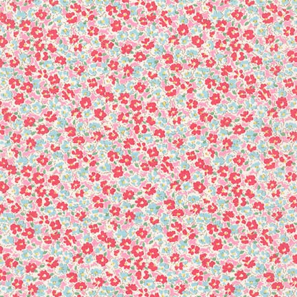 Pink & Blue Floral - Petite Garden - Sevenberry Cotton Fabric ✂️ £12 pm
