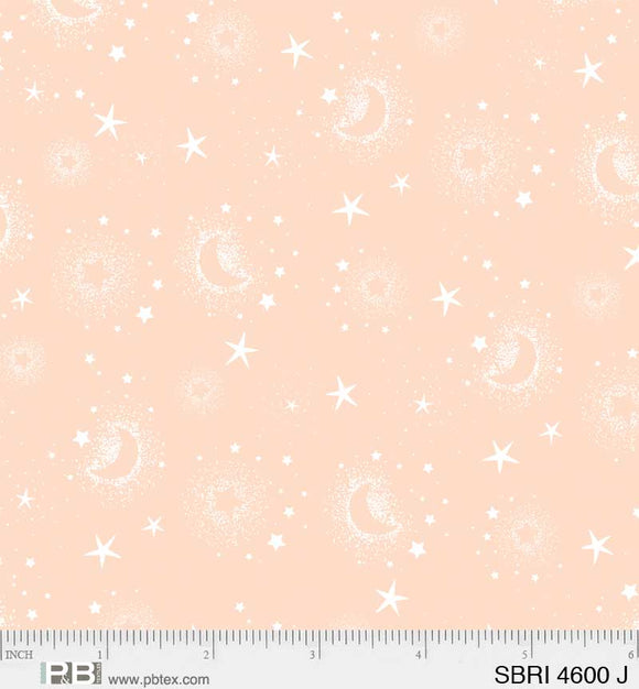 Peach Pink Moon and Star - Star Bright - P&B Textiles Cotton Fabric ✂️