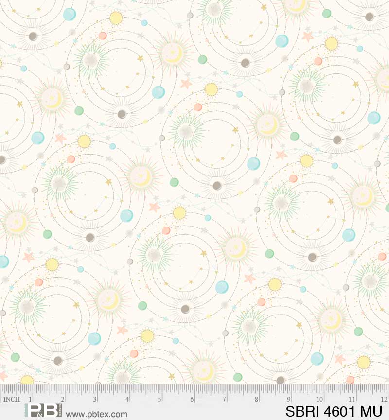 Planets and Rings - Star Bright - P&B Textiles Cotton Fabric ✂️