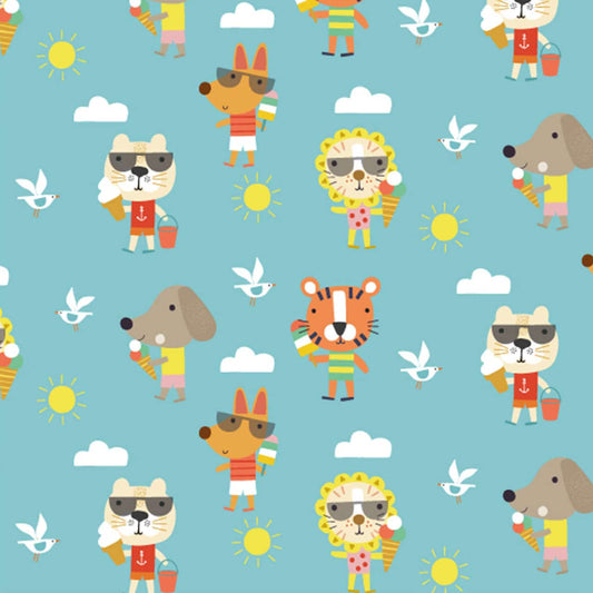 Animals & Ice Creams - Summer Fun - Dashwood Studio Cotton Fabric ✂️ £13 pm