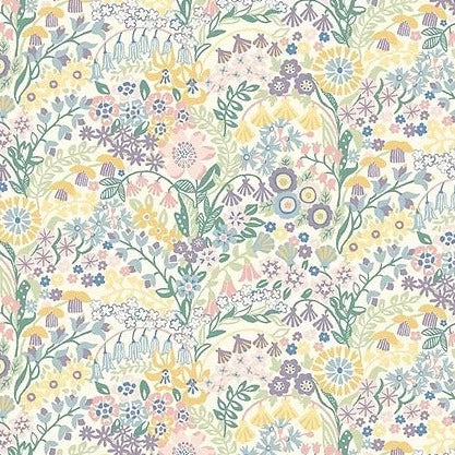 Shell Garden Yellow and Lilac Floral  - Riviera Collection - Liberty Cotton Fabric ✂️ £10 pm *SALE*