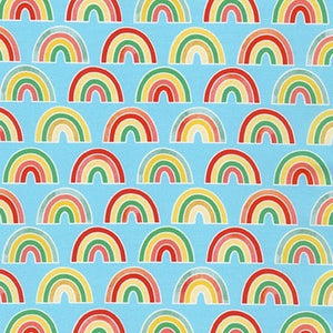 Rainbows on Blue - Bright Days - Robert Kaufman Cotton Fabric ✂️