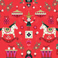 Rocking Horses and Christmas Toys on Red - Nordic Noel - Dashwood Studio Cotton Fabric ✂️ £13 pm