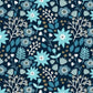 Winter Floral Metallic Blue - Starlit Hollow - Dashwood Studio Cotton Fabric ✂️ £13 pm