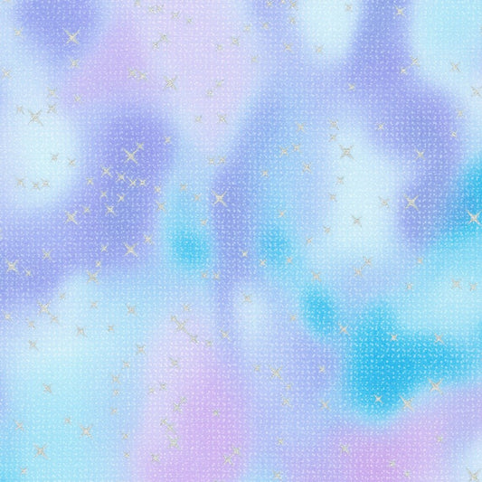 Pink & Purple Metallic Watercolour - Mystic Moon - Robert Kaufman Cotton Fabric ✂️ £14 pm