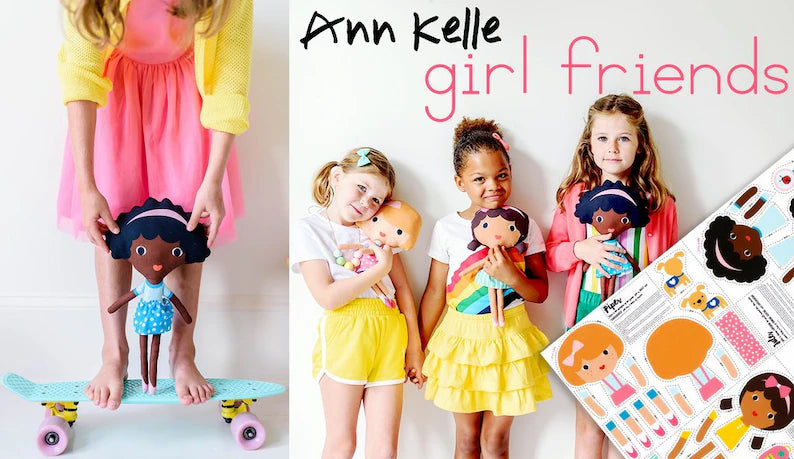Girl Friends Doll Panel - Ann Kelle - Robert Kaufman Cotton Fabric ✂️