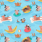 Dogs in the Pool! - Pool Party -  Dashwood Studio Cotton Fabric ✂️ £13 pm