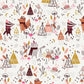 Woodland Animals Camp Fires Ivory - Under The Stars - Dashwood Studio Cotton Fabric ✂️ £9 pm *SALE*