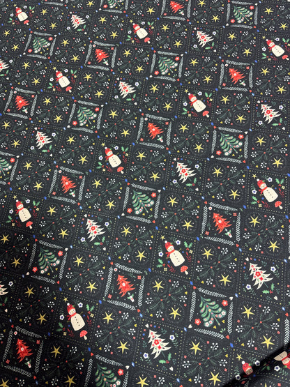 Christmas Trees and Stars - Nordic Noel - Dashwood Studio Cotton Fabric ✂️ £13 pm ☆