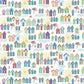 Multi Coloured on White Riviera Sunny Days Beach Huts - Riviera Collection - Liberty Cotton Fabric ✂️ £10 pm *SALE*