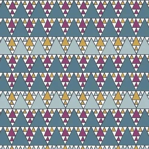 Evergreen Glade Teal Triangles - A Woodland Christmas - Liberty Cotton Fabric ✂️ £10 pm *SALE*
