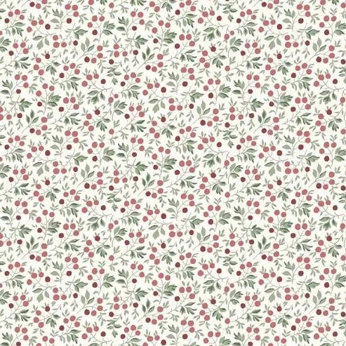 Berries and Leaves Red & Green Frost Berry - A Woodland Christmas - Liberty Cotton Fabric ✂️ £10 pm *SALE*
