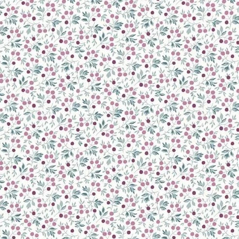 Berries and Leaves Pink & Teal Frost Berry - A Woodland Christmas - Liberty Cotton Fabric ✂️ £10 pm *SALE*